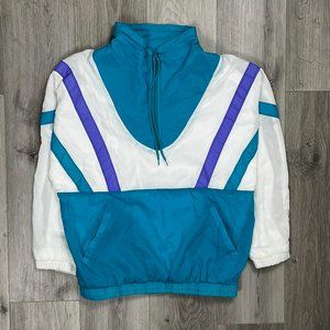 Chaver Vintage White/Green/Purple Medium Q-Zip Jacket